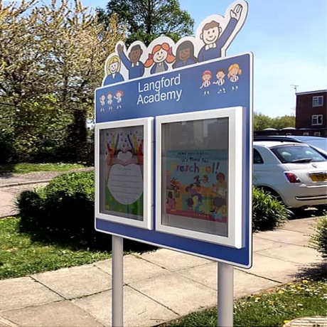 Sentinel School Days Post Mounted Noticeboard with Printed Header